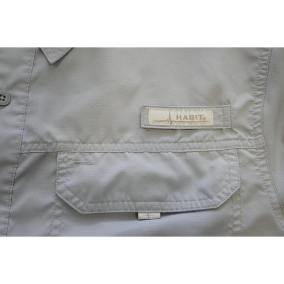 Habit Vented Fishing Shirt Gray Short Sleeve Camp Outdoors Mens Size Medium - Picture 6 of 10
